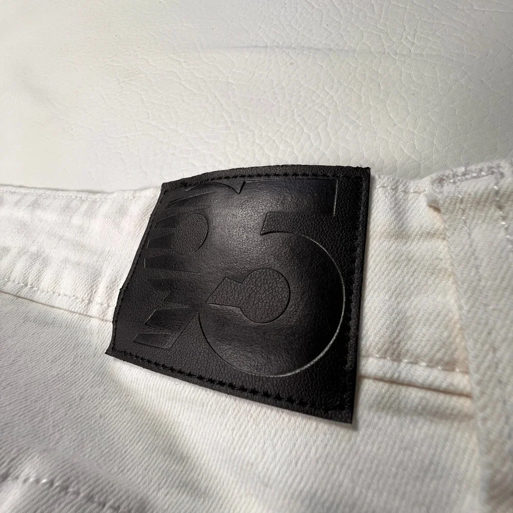 NINEFIVE Patchwork Jeans Mens 42 White Deconstructed Frayed Stacked Denim Grunge